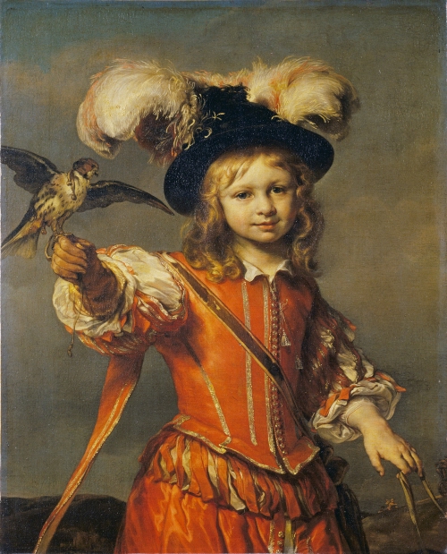A Boy with a Falcon and Leash