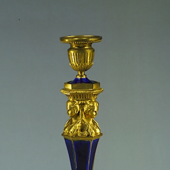 Pair of Porcelain and Gilt-bronze Candlesticks