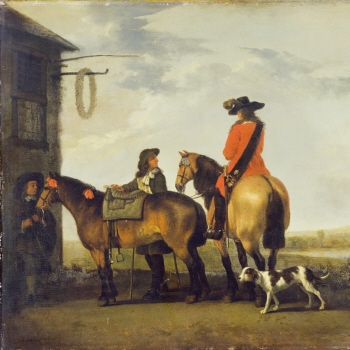 Two Horsemen at a Tavern