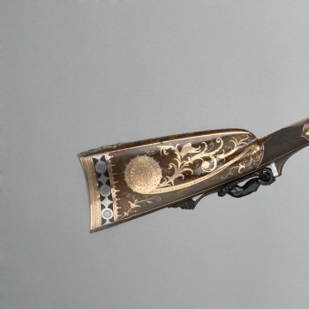 Flint-lock rifle with ramrod