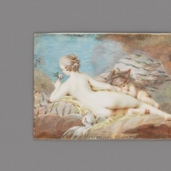 Venus and Cupid in the clouds