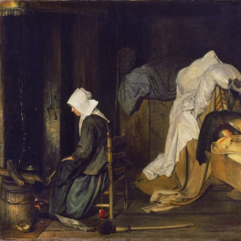Interior with Woman Cooking