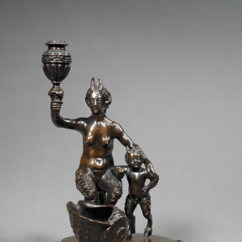 Inkstand with a satyress and baby satry
