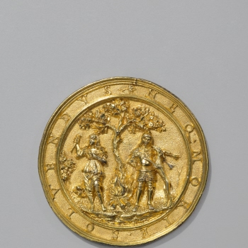 Hat badge with an allegory of Dido and Aenas (?)