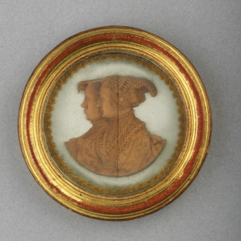 Portrait medallion of a lady and a gentleman