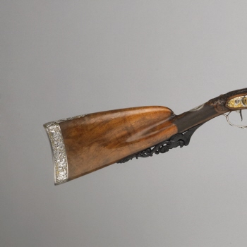 Flint-lock gun with ramrod
