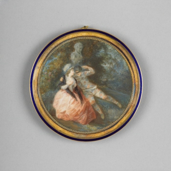Harlequin and Columbine, after Watteau