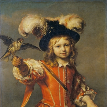 A Boy with a Falcon and Leash