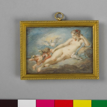 Venus and Cupid in the clouds