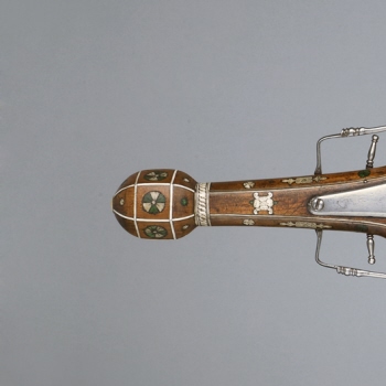 Double wheel-lock pistol with ramrod