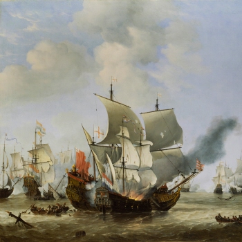 The Burning of the Andrew at the Battle of Scheveningen