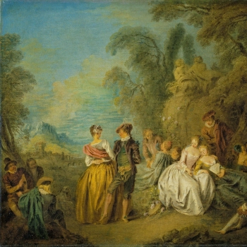 Fête galante with a Dancing Couple