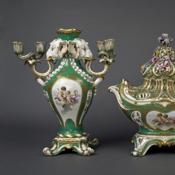 Vase 'pot pourri gondole' and vase 'a tête d'éléphant' of the first size