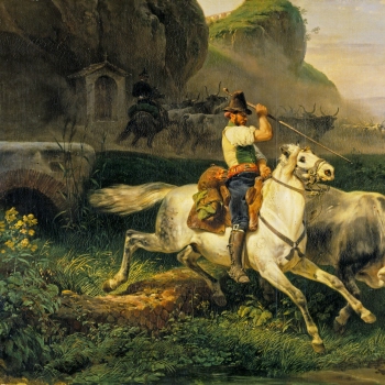 A Roman Herdsman driving Cattle
