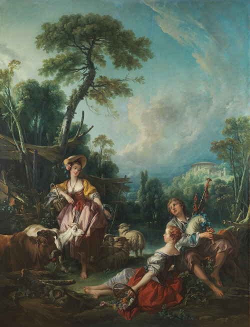 Pastoral with a Bagpipe Player