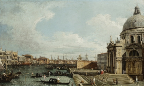 Venice: the Grand Canal with Santa Maria della Salute towards the Riva degli Schiavoni